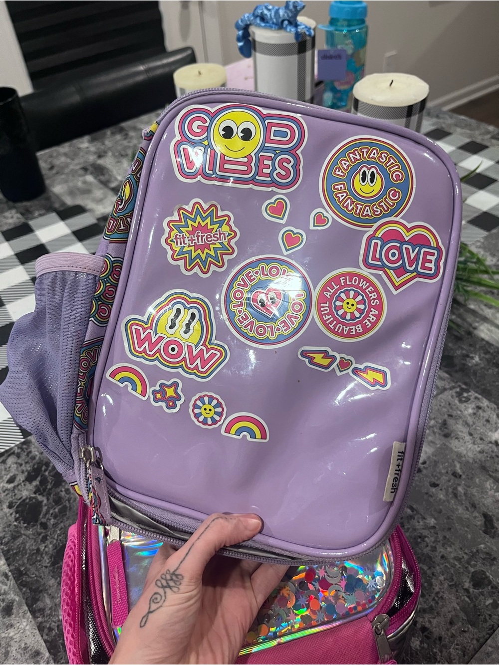 Lavender Sticker Patch Lunchbox